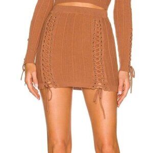 NBD Carden Laced Knit Mini - Camel